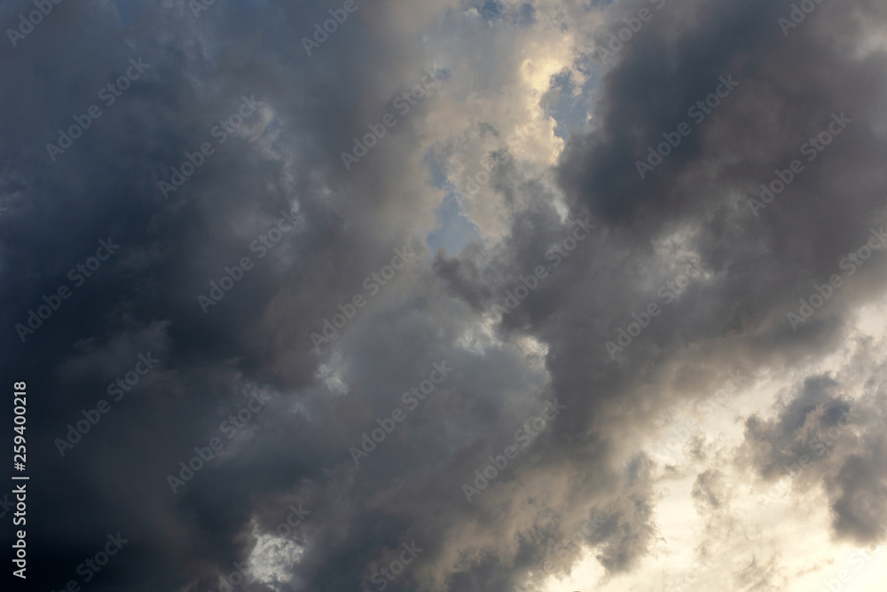 Blue sky with cloud,black and white tone,background.