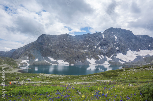 Ala-Askir lake in Yeshtu valley. Mountain Altai landscape photo