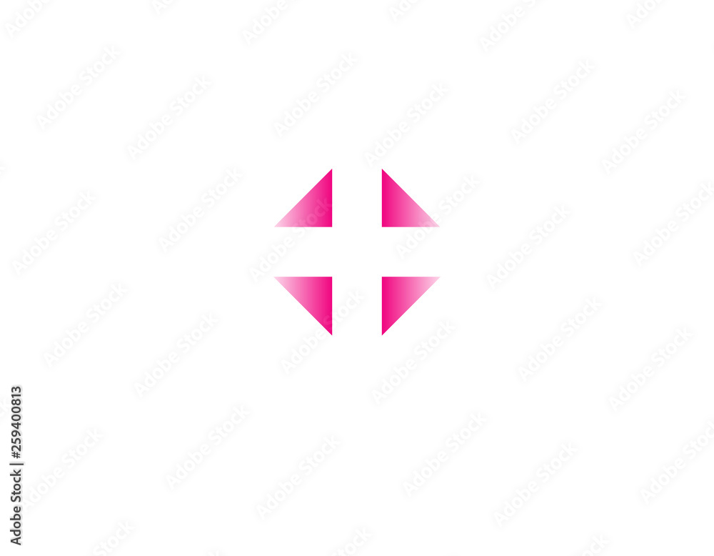 Geomeric logo pink cross icon for pharmacy Geomeric logo pink cross icon for pharmacy