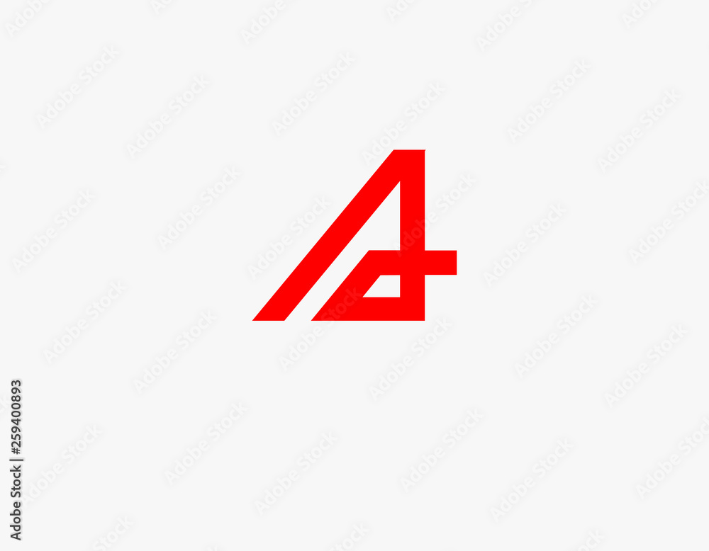 Geometric abstract red logo letters for company Geometric abstract red logo letters for company