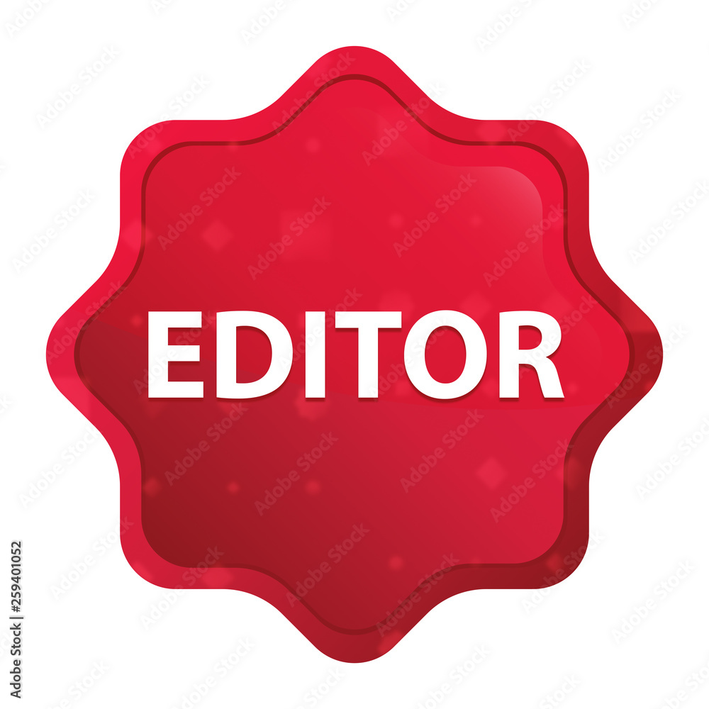 Editor misty rose red starburst sticker button