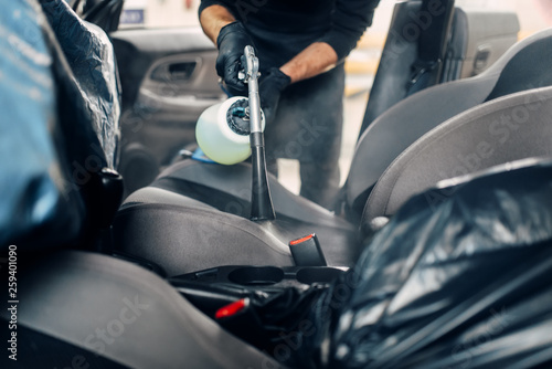 Professional dry cleaning of car seats