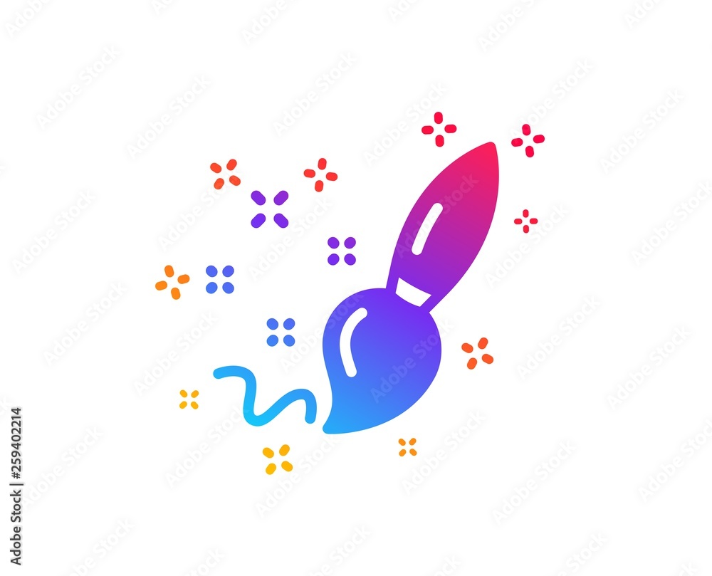 Obraz premium Paint brush icon. Creativity sign. Graphic art symbol. Dynamic shapes. Gradient design paint brush icon. Classic style. Vector