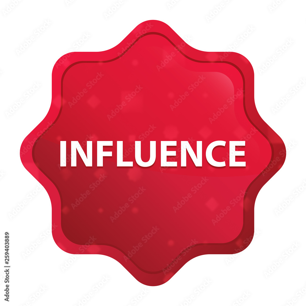 Influence misty rose red starburst sticker button Influence misty rose red starburst sticker button