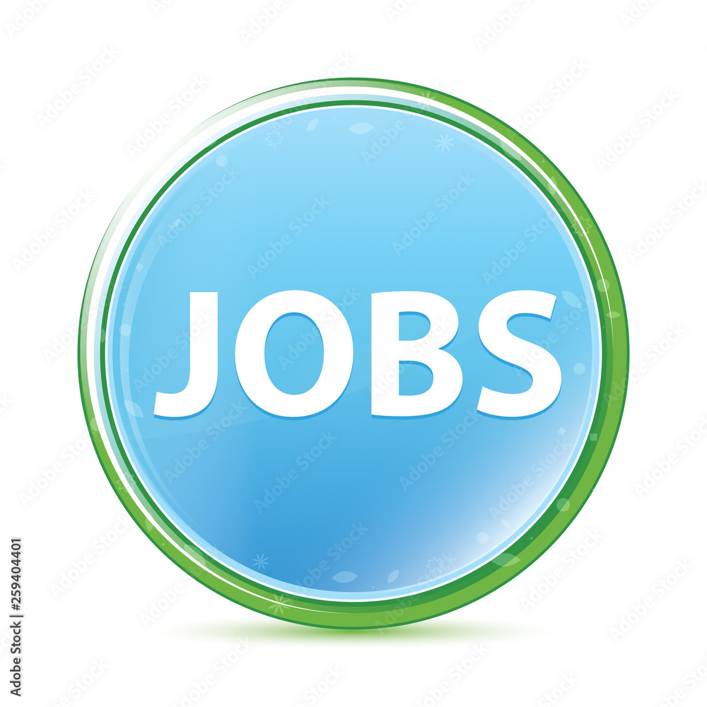 Jobs natural aqua cyan blue round button Jobs natural aqua cyan blue round button