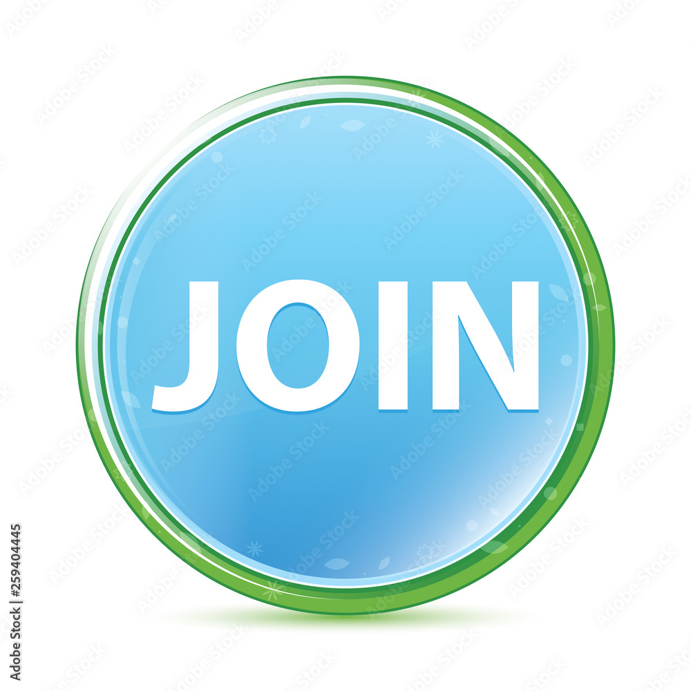 Join natural aqua cyan blue round button Join natural aqua cyan blue round button