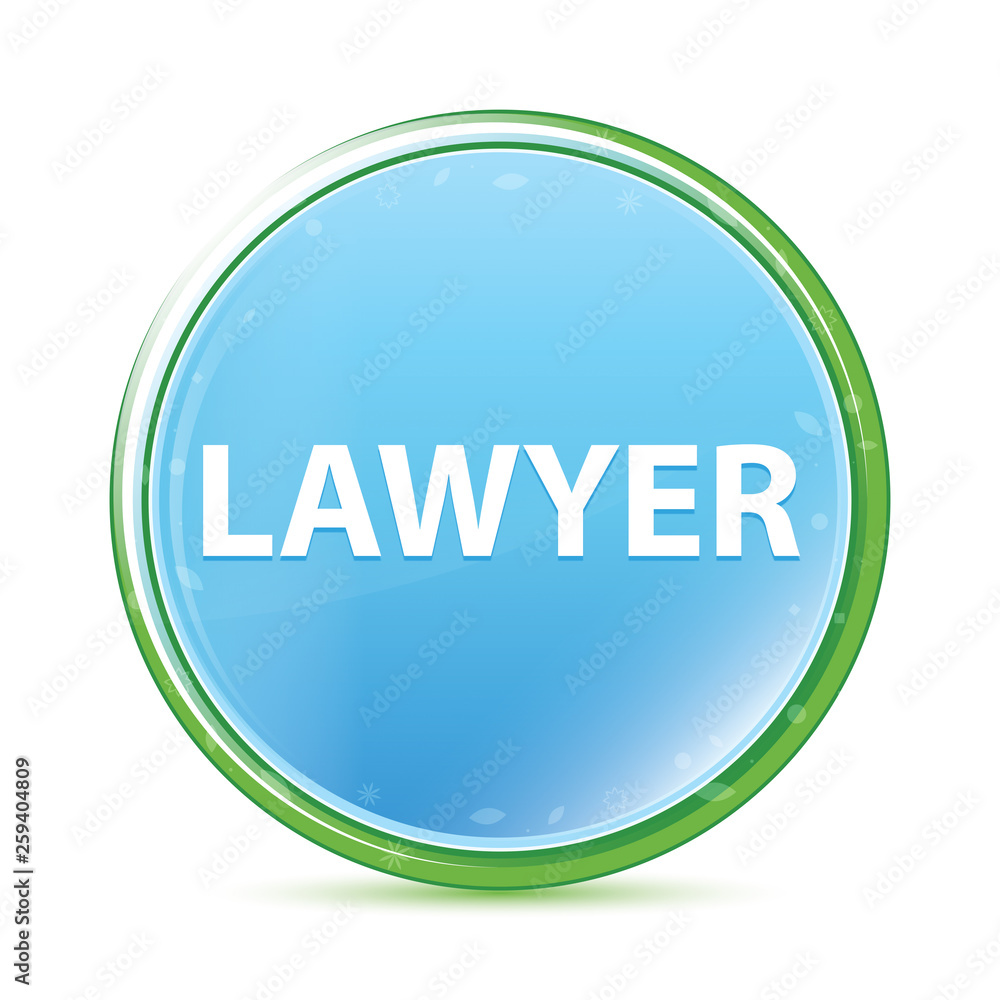 Lawyer natural aqua cyan blue round button Lawyer natural aqua cyan blue round button
