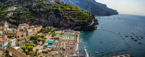 View of the seaside village of Minori, Campania - Italy