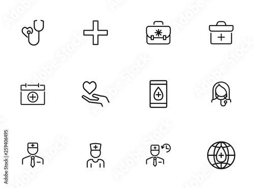 Medical help icon set
