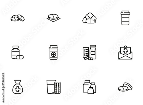 Pharmacy icon set