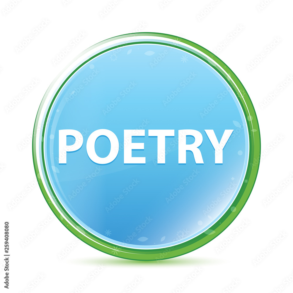 Poetry natural aqua cyan blue round button Poetry natural aqua cyan blue round button