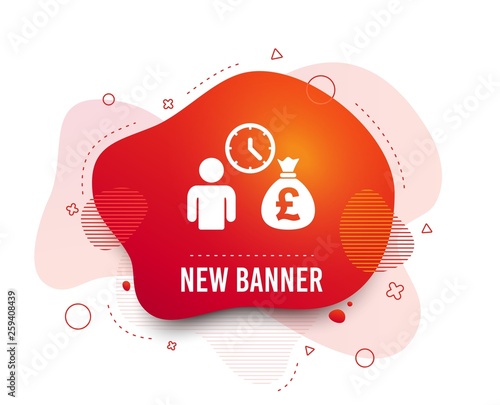 Fluid badge. Bank loans sign icon. Get money fast symbol. Borrow money. Abstract shape. Gradient loans icon. Flyer liquid banner. Vector