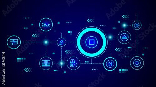 Wallpaper Mural stop sign in a circle icon. From web set Torontodigital.ca