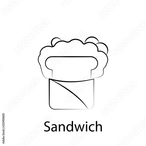fast food sandwich outline icon. Element of food illustration icon. Signs and symbols can be used for web, logo, mobile app, UI, UX