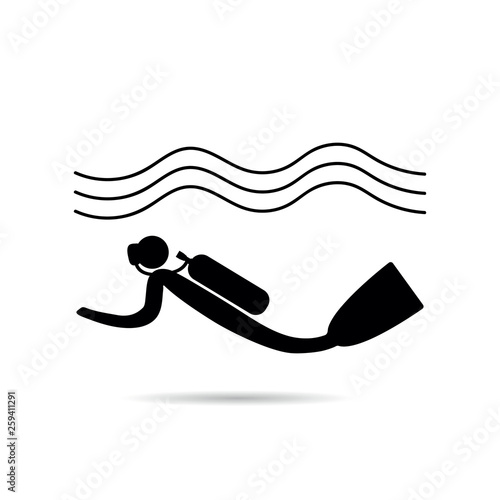 scuba diving icon vector