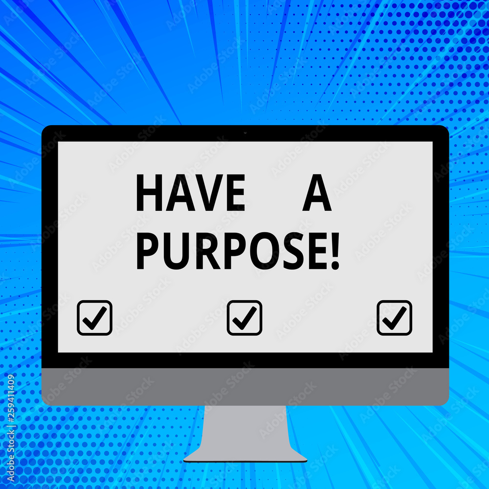 Word writing text Have A Purpose. Business photo showcasing you have aim or intention in mind do it with determination Blank White Computer Monitor WideScreen Mounted on a Stand for Technology Word writing text Have A Purpose. Business photo showcasing you have aim or intention in mind do it with determination Blank White Computer Monitor WideScreen Mounted on a Stand for Technology
