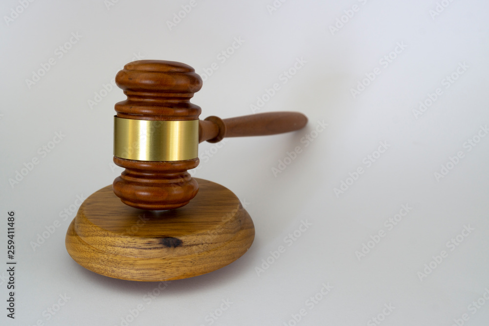 Judge gavel isolated on white background with copy space Judge gavel isolated on white background with copy space