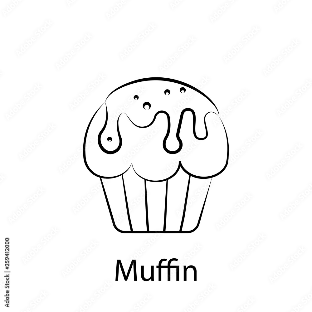fast food muffin outline icon. Element of food illustration icon. Signs and symbols can be used for web, logo, mobile app, UI, UX fast food muffin outline icon. Element of food illustration icon. Signs and symbols can be used for web, logo, mobile app, UI, UX