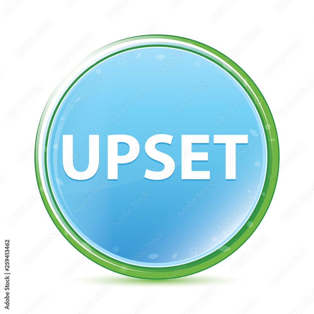 Upset natural aqua cyan blue round button Upset natural aqua cyan blue round button