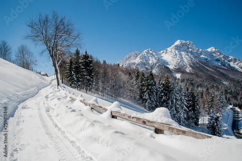 road after heavy snowfall
