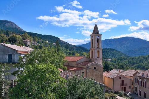 Corsica-view of the village Evisa