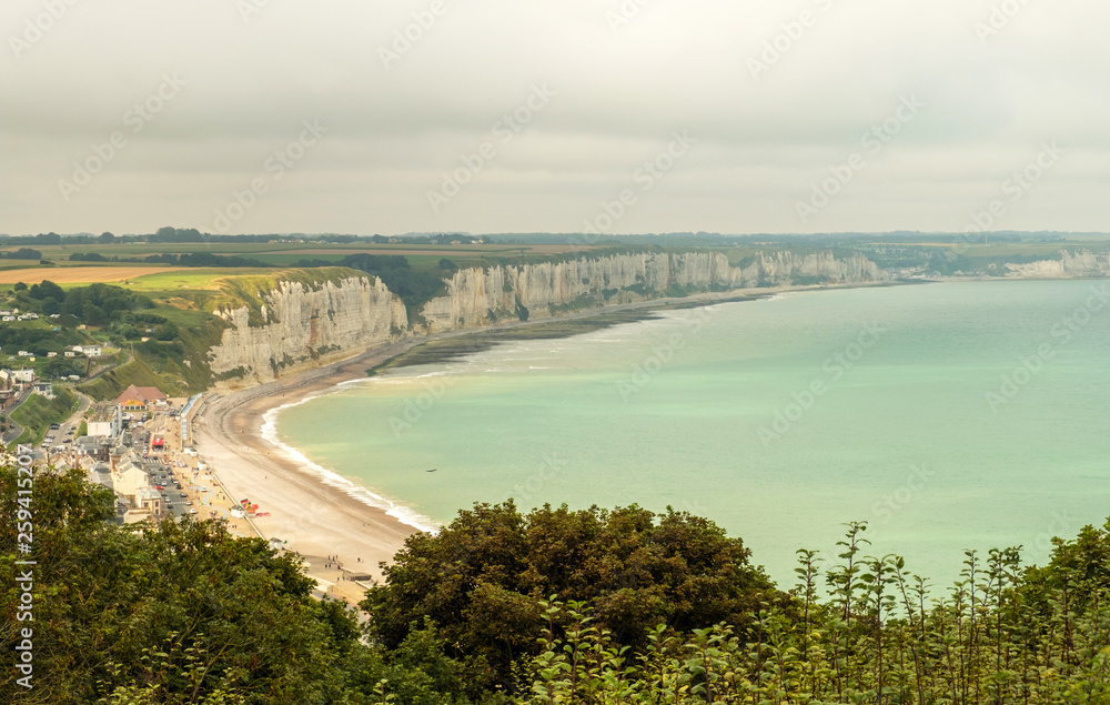 Landscape near Fecamp on the coast of English Channel in Normady. Manche, France