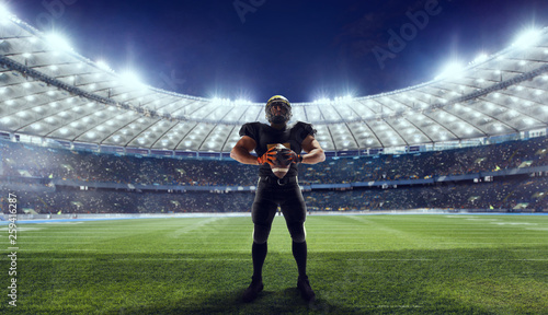 American football player in professional sport arena. © VIAR PRO studio