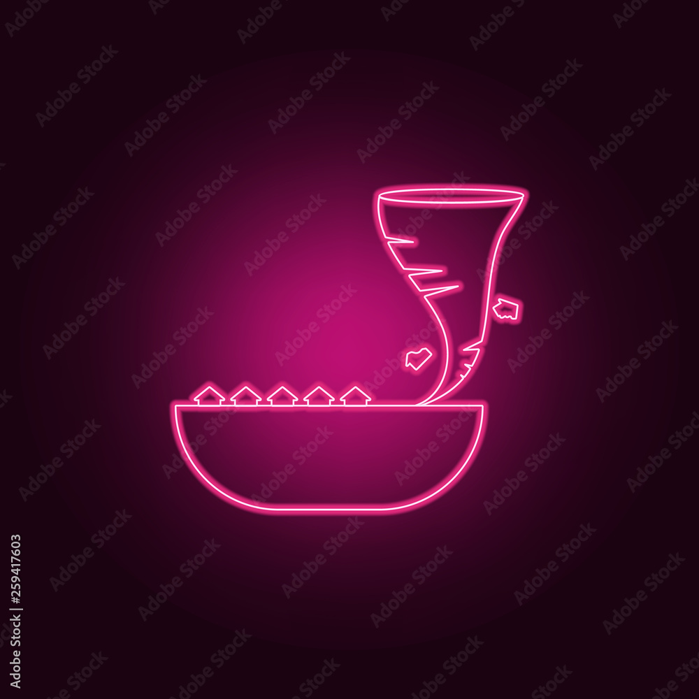 hurricane near houses icon. Elements of Park and landscape in neon style icons. Simple icon for websites, web design, mobile app, info graphics hurricane near houses icon. Elements of Park and landscape in neon style icons. Simple icon for websites, web design, mobile app, info graphics