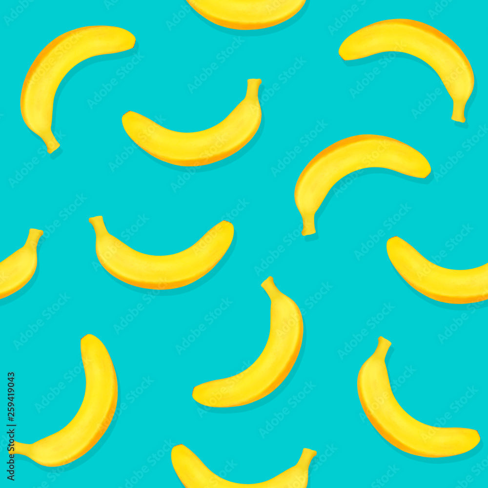 Seamless pattern of fresh bananas