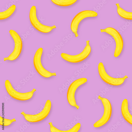 Colorful fruit pattern of yellow bananas 