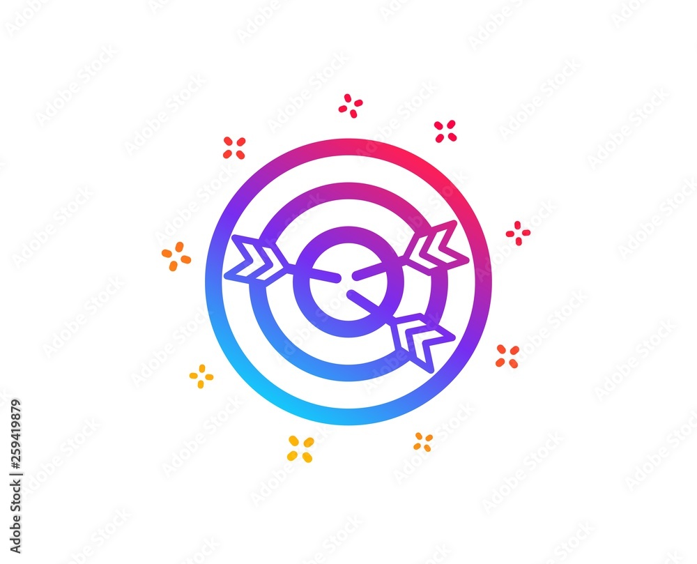 Target icon. Marketing targeting strategy symbol. Aim with arrows sign. Dynamic shapes. Gradient design targeting icon. Classic style. Vector Target icon. Marketing targeting strategy symbol. Aim with arrows sign. Dynamic shapes. Gradient design targeting icon. Classic style. Vector