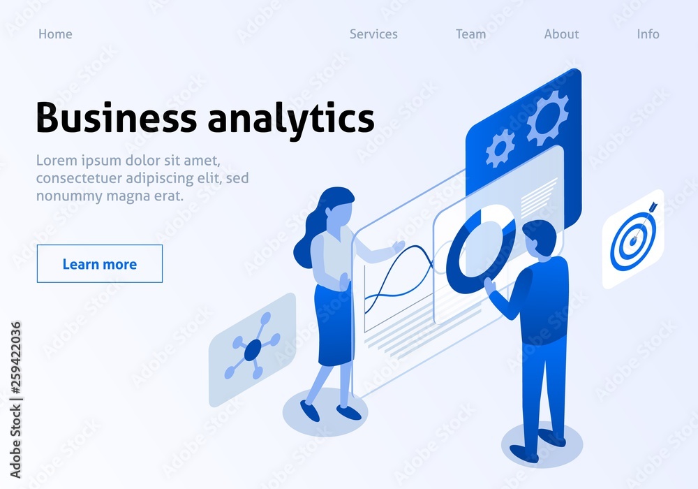 Effective Business Analytics Isometric Banner