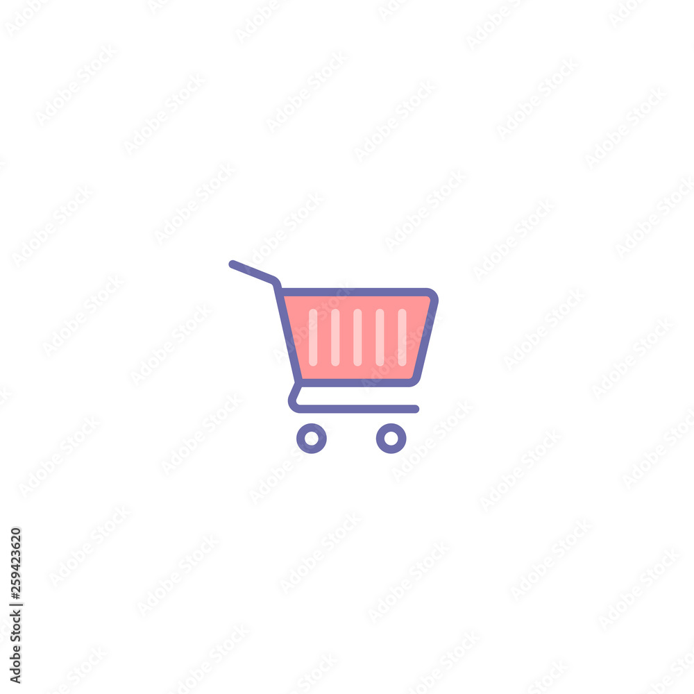 Shopping cart icon. sale, buy, store, market, basket, commerce vector sign