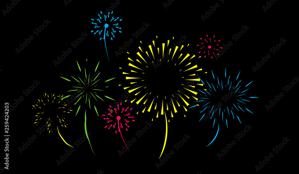 vector firework on black background vector firework on black background