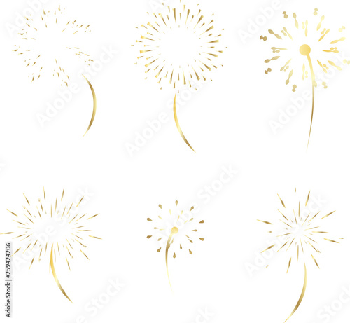 vector gold firework on white background
