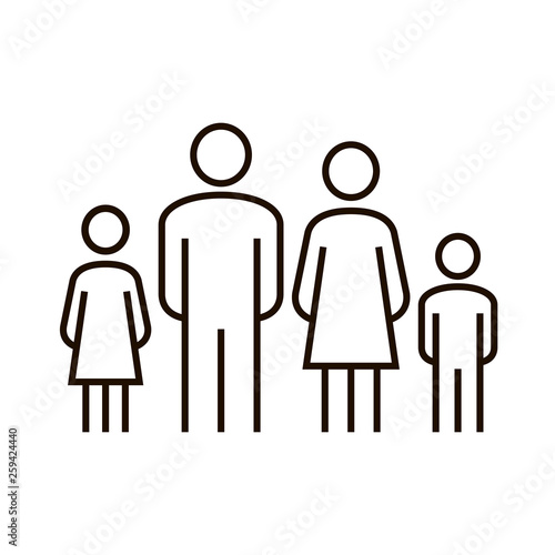 Family silhouette icon. Vector isolated simple family flat design illustration. Family Icon.Vector illustration