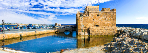 Cyprus landmarks - castle in Paphos, popular tourist attraction photo
