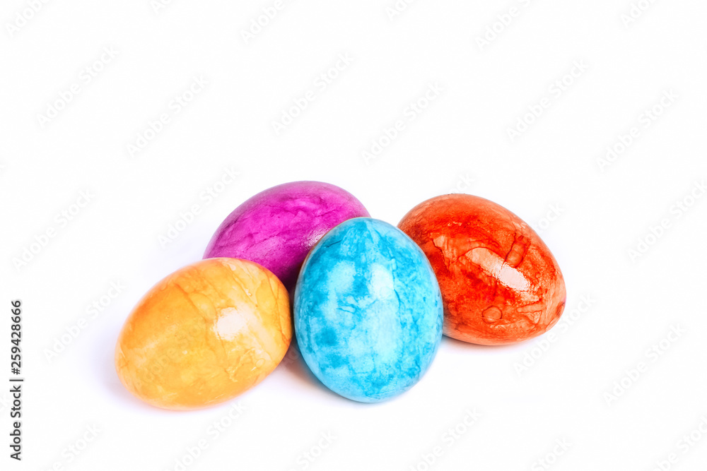 Different easter eggs isolated on white background Different easter eggs isolated on white background