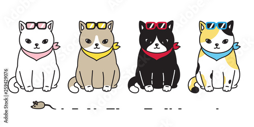 cat vector kitten calico rat mouse pet cartoon character illustration doodle