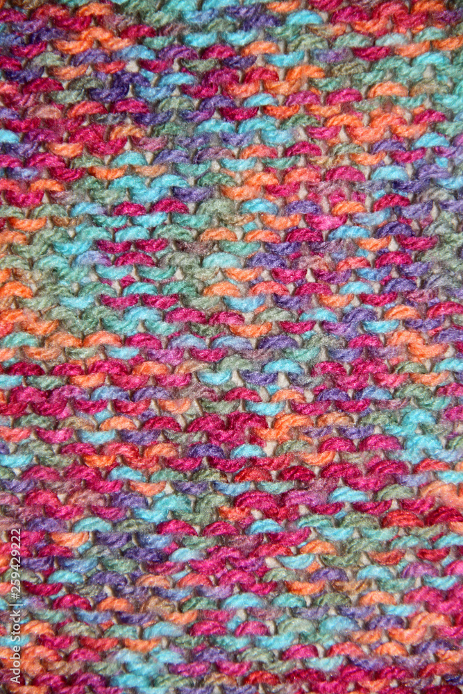 colorful knitted wool as background