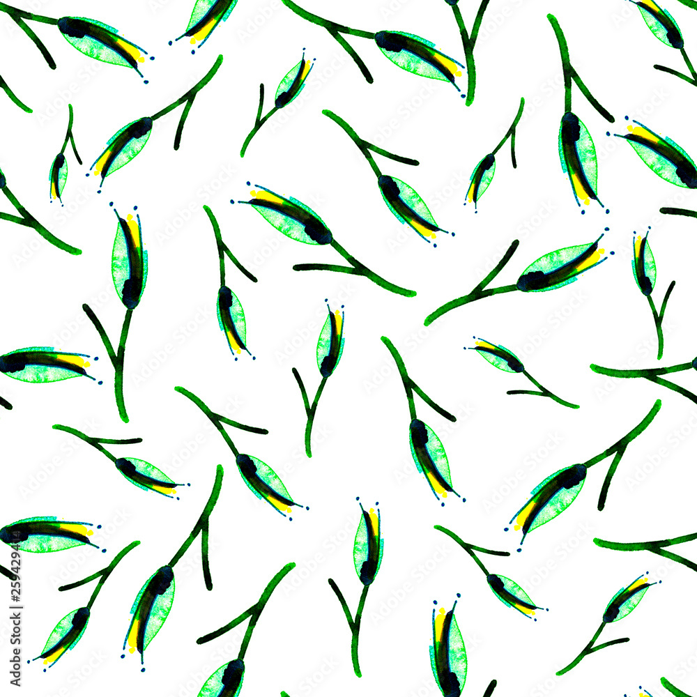 seamless pattern spring tulip