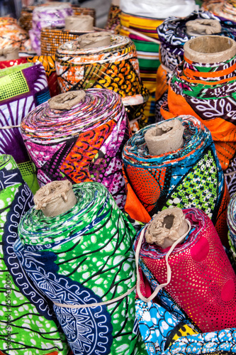 Rolls of Colorful Fabric