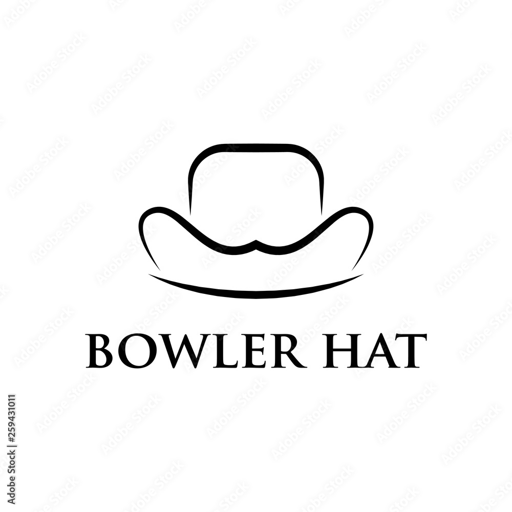 bowler hat logo vector design bowler hat logo vector design