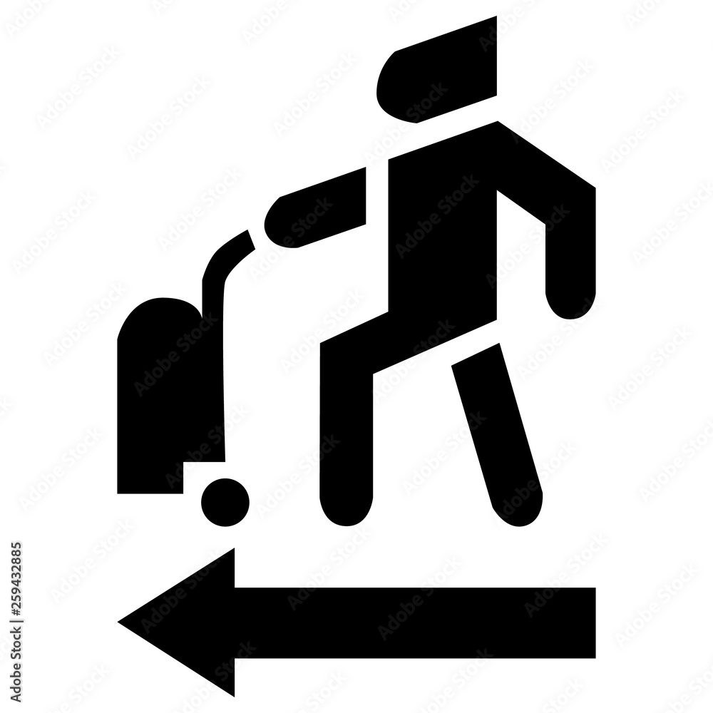Travel luggage in airport. Bag and man vector icon. Travel luggage in airport. Bag and man vector icon.