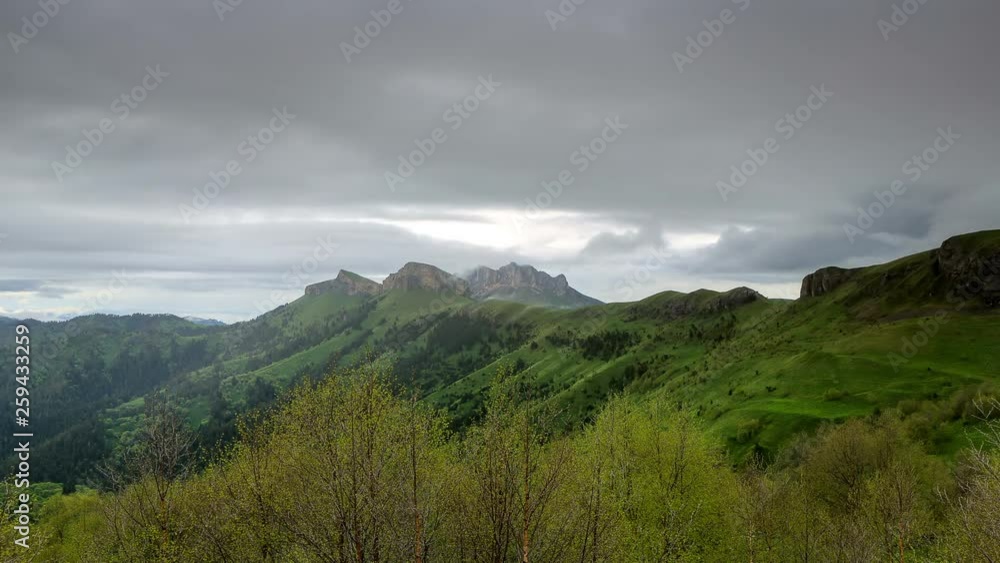 Movement of clouds over the mountain Big Thach, Republic of Adygea, Russia FULL HD Movement of clouds over the mountain Big Thach, Republic of Adygea, Russia FULL HD
