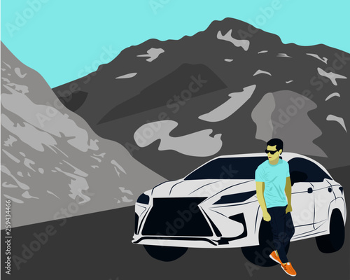 a man near a mountain