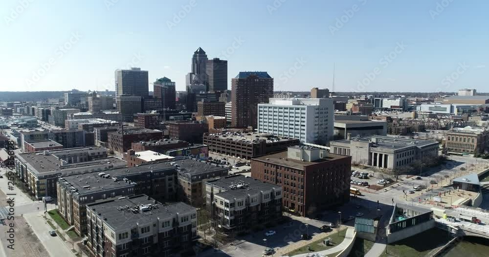 Down Town Des Moines Iowa Over the River Down Town Des Moines Iowa Over the River