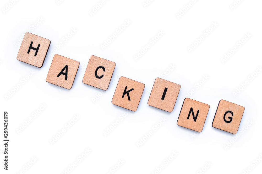 The word HACKING The word HACKING