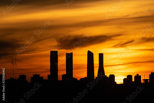 Madrid Cuatro Torres Sunset