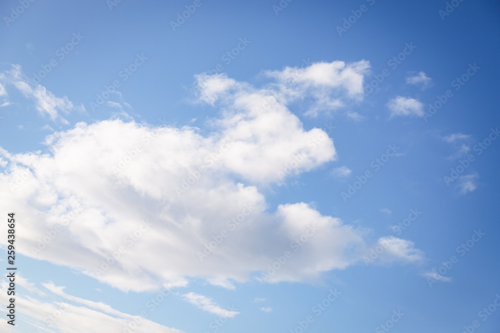 Fluffy white cloud on the blue sky background Fluffy white cloud on the blue sky background